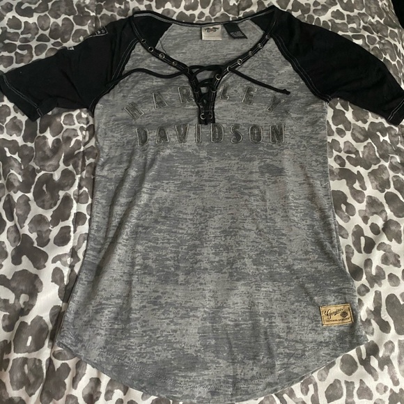 Worn once! Harley-Davidson baseball tee women’s XS - Picture 1 of 5